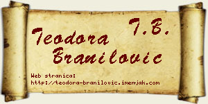Teodora Branilović vizit kartica